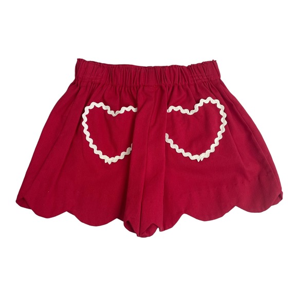 bella bliss Other - NWT Bella Bliss Red Pique Heart Pocket Scalloped Short Girl's 2